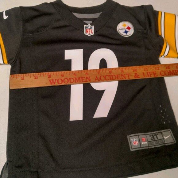 Pittsburgh Steelers Juju Smith-Schuster Jersey Youth 3T Nike On Field Black #19 - Picture 3 of 12